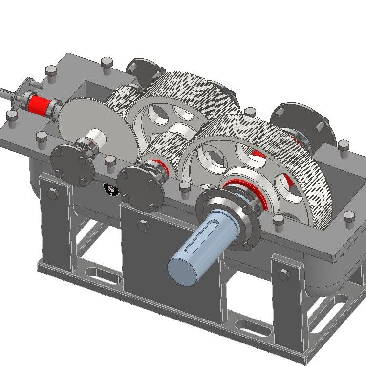 【差减变速器】三级锥齿轮斜齿轮减速器3D图纸 INVENTOR设计