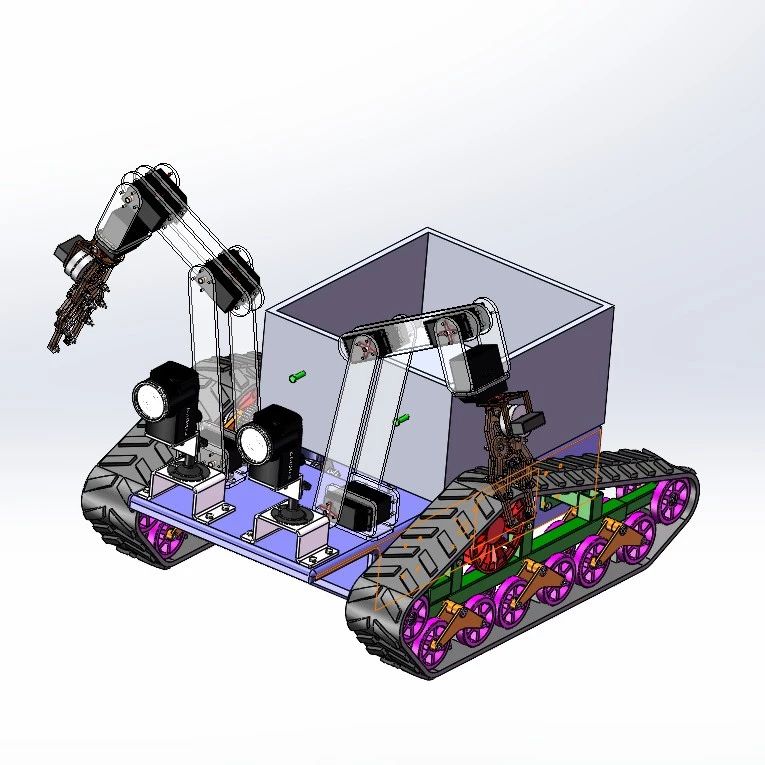 【机器人】视觉引导采集机器人3D数模图纸 Solidworks20设计