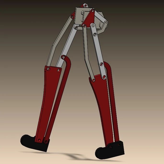 【机器人】robot foot简易仿生腿结构3D图纸 Solidworks设计