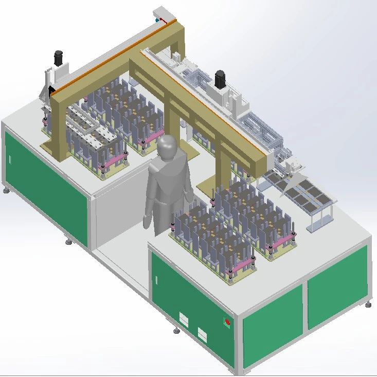 【非标数模】极片检测机3D数模图纸 Solidworks24设计