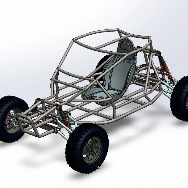 【卡丁赛车】buggy沙滩车越野车钢管车结构3D图纸 Solidworks设计