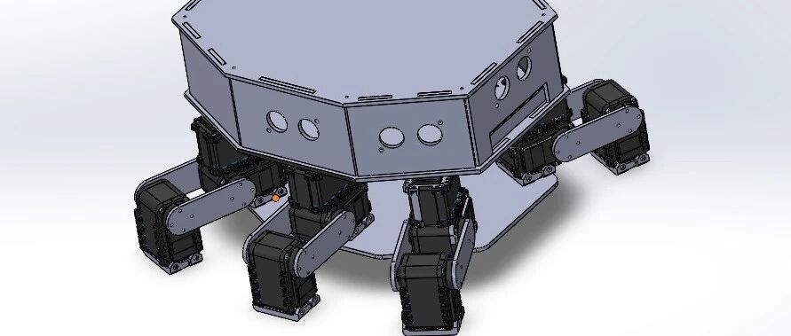 【机器人】Hexapod Dummy六足机器人框架结构3D图纸 Solidworks设计