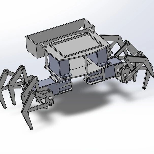 【机器人】Crab螃蟹机器人原型机3D数模图纸 Solidworks设计