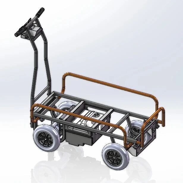 【其他车型】Electric cart电动推车原型3D图纸 STEP格式