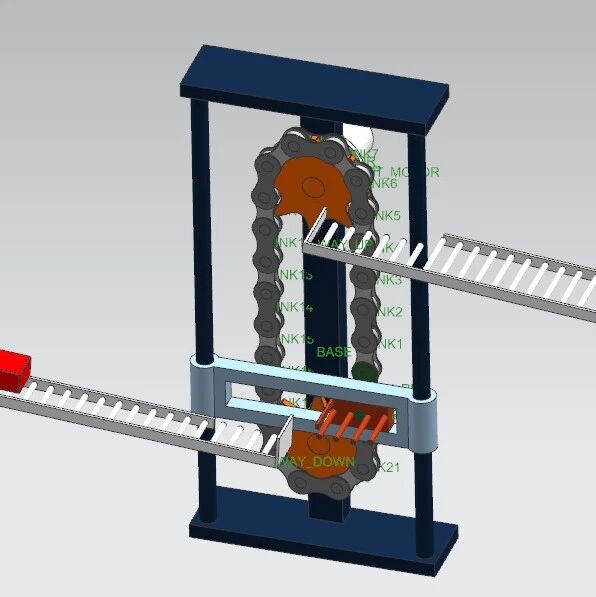 【工程机械】vertical conveyor垂直输送机模型3D图纸 CREO设计