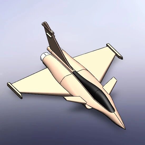 【飞行模型】Military Jet Aircraft简易喷气式飞机外形3D图纸