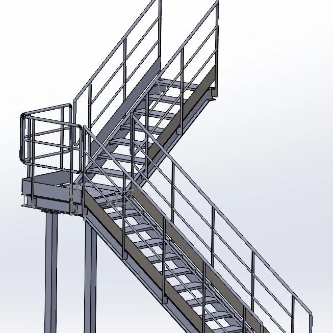 【工程机械】stairs-238工业楼梯结构3D图纸 x_t格式
