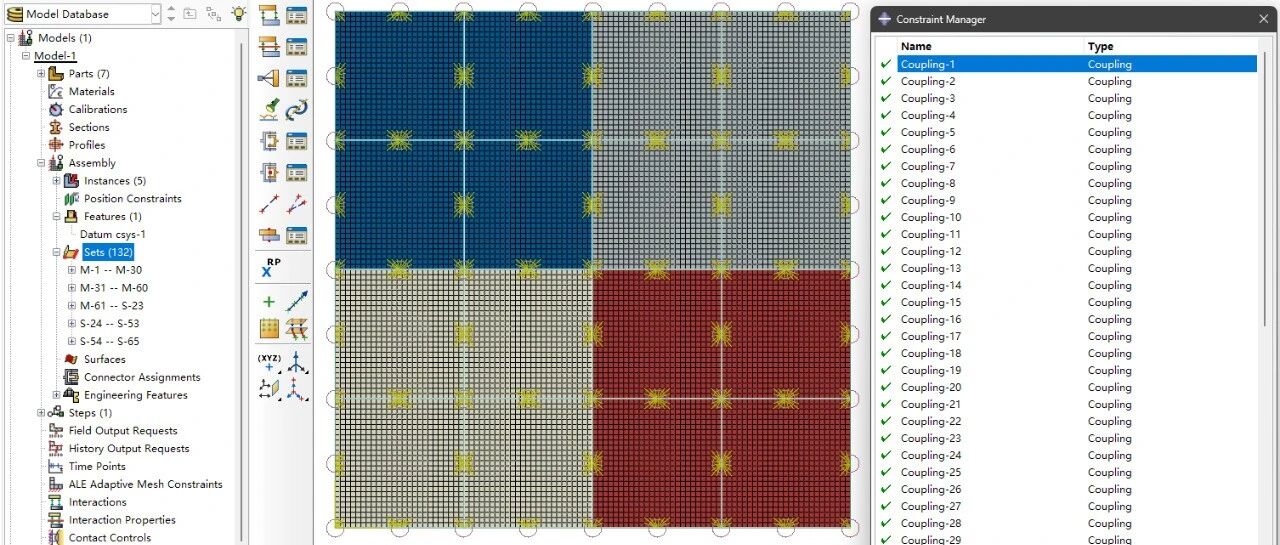 使用Python脚本跨装配实例批量创建Node Set及Coupling约束