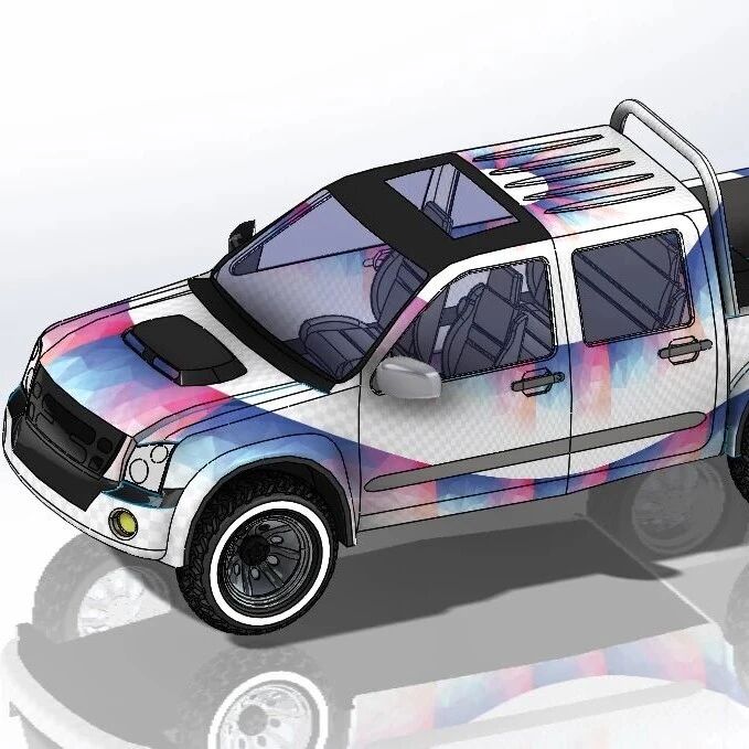 【汽车轿车】五十铃DMAX皮卡车模型3D图纸 STEP格式
