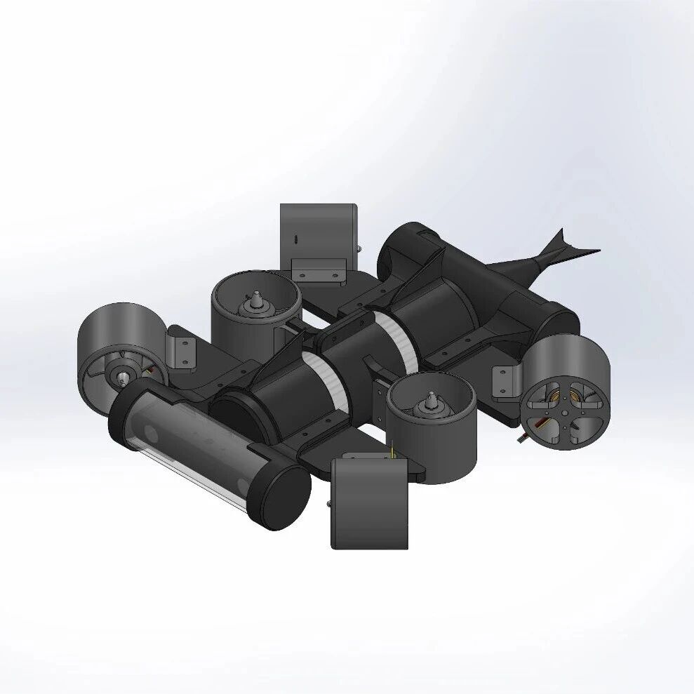 【海洋船舶】thrusters遥控潜水器（ROV）简易结构3D图纸 Solidworks设计
