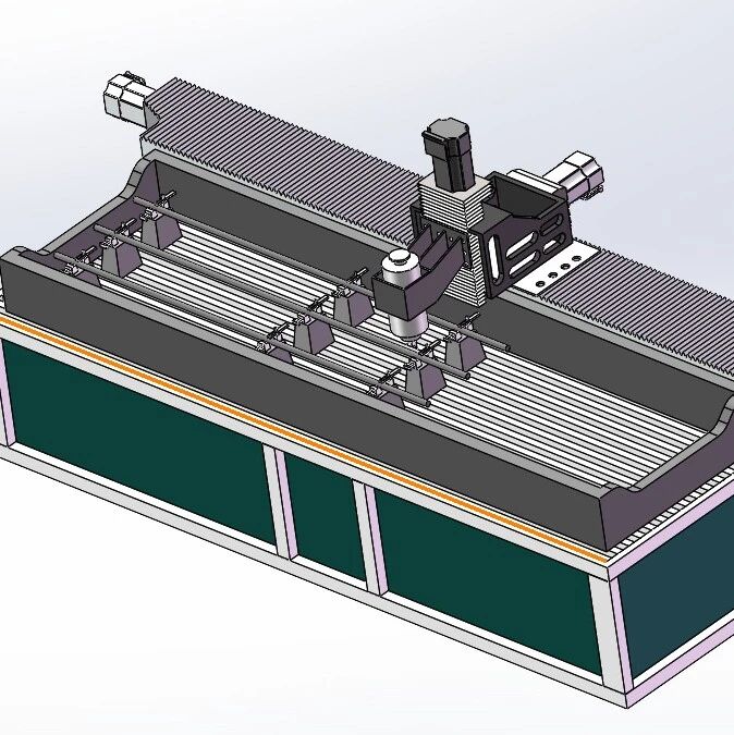 【工程机械】铝型材加工中心3D数模图纸 Solidworks18设计
