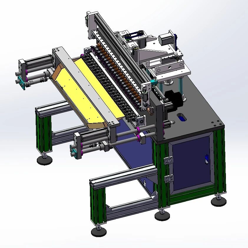 【非标数模】24轴线圈绕线设备3D数模图纸 Solidworks20设计