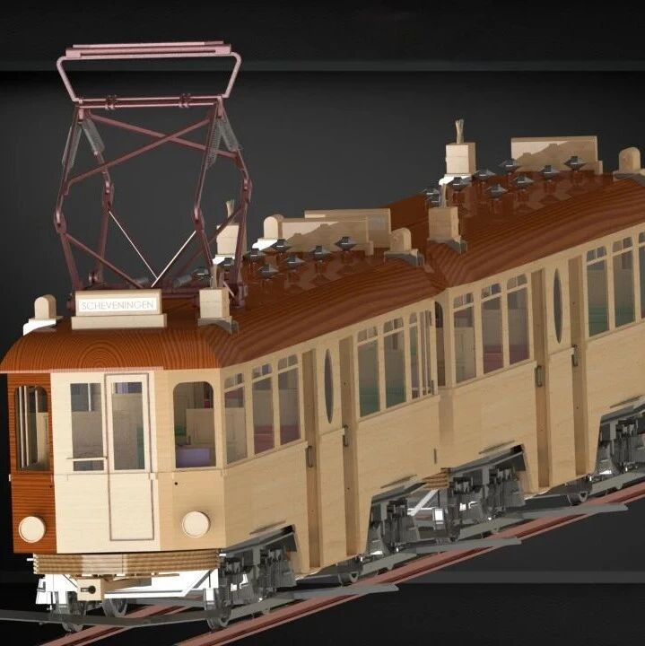 【其他车型】BLAUWE TRAM蓝电车3D数模图纸 STEP格式 附平面工程图