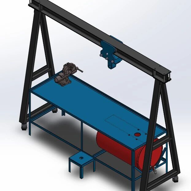 【工程机械】液压车间起重机3D数模图纸 Solidworks20设计