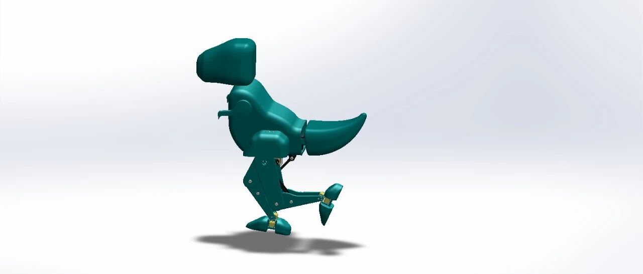 【机器人】仿生双足恐龙机器人3D数模图纸 Solidworks设计