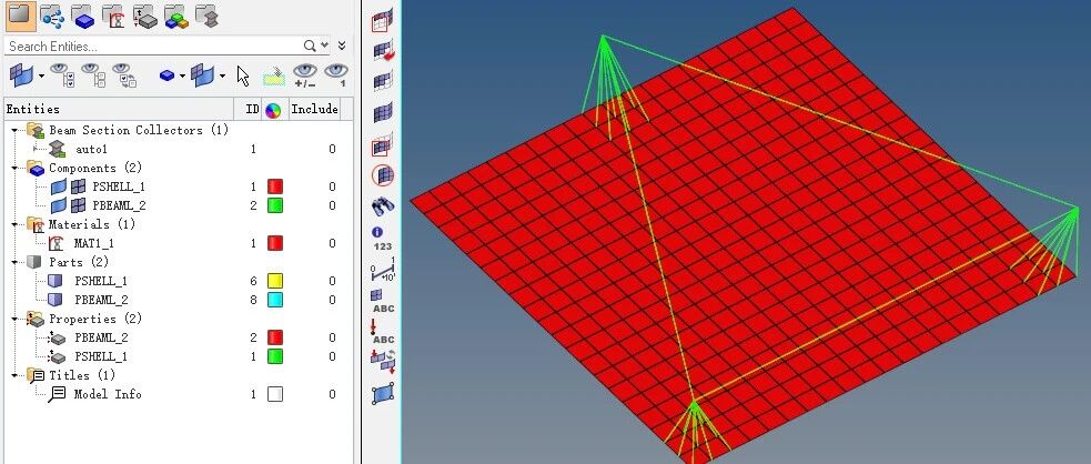 使用Python脚本创建1D单元代替MPC并导出INP文件后转换为BDF文件