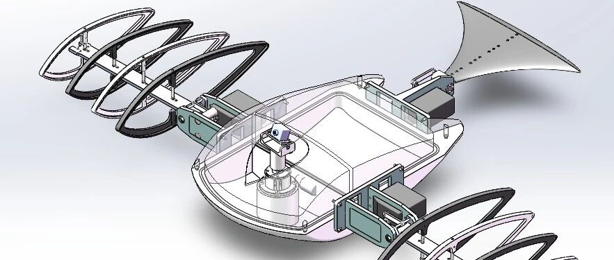【机器人】水下探测仿生鱼3D数模图纸 Solidworks20设计
