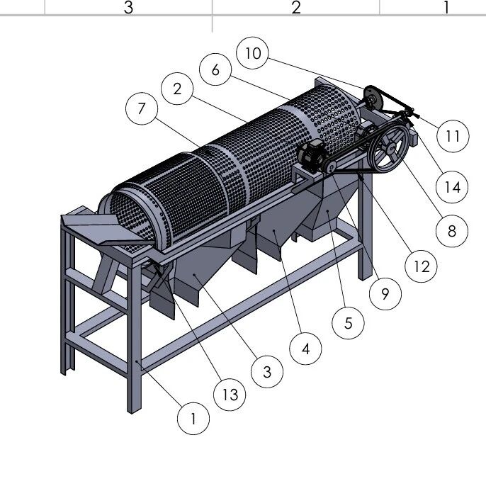 【工程机械】MESIN ROTARY旋转筛分机3D数模图纸 Solidworks设计