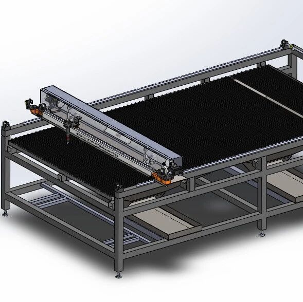 【工程机械】往复式激光管切割机3D数模图纸 Solidworks20设计