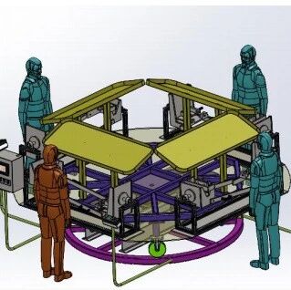 【非标数模】四工位扶手箱旋转工作站3D数模图纸 Solidworks20设计