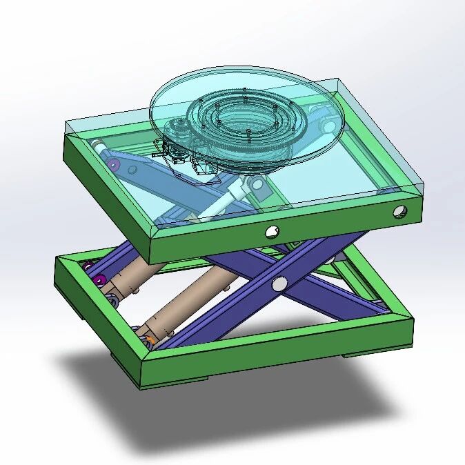 【工程机械】液压升降回转平台3D数模图纸 Solidworks16设计