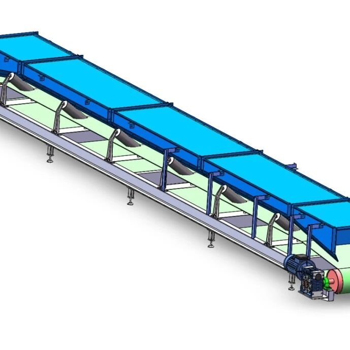 【工程机械】防尘皮带输送机3D数模图纸 Solidworks21设计