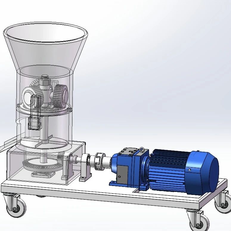 【非标数模】豆渣猫砂制粒机3D数模图纸 Solidworks24设计