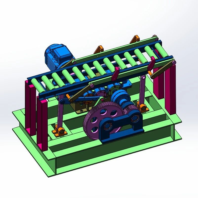 【工程机械】步进式工件运输机3D数模图纸 Solidworks20设计