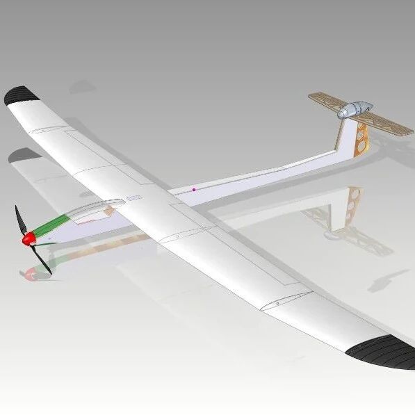 【飞行模型】RC motor glider遥控电动滑翔机3D图纸 STP格式