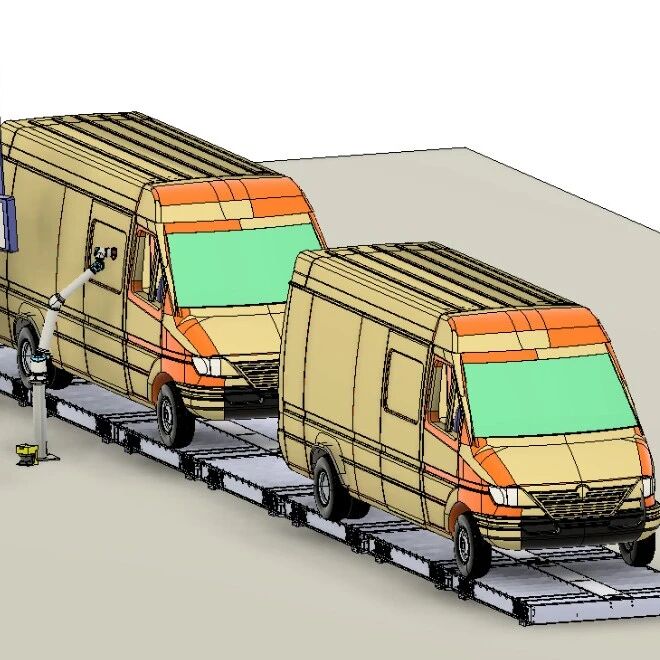 【工程机械】Van Inspection Line货车检测线3D数模图纸 STEP格式