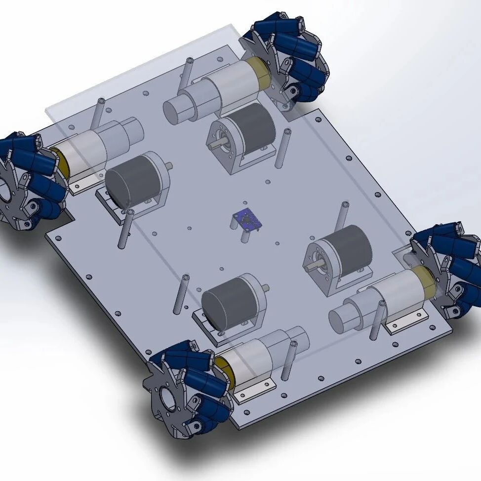 【其他车型】自动化导引车AGV麦克纳姆轮小车3D图纸 Solidworks设计 附STEP