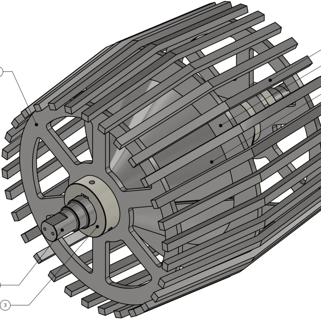 【工程机械】提升机自清洁驱动滚筒3D数模图纸 IGS格式