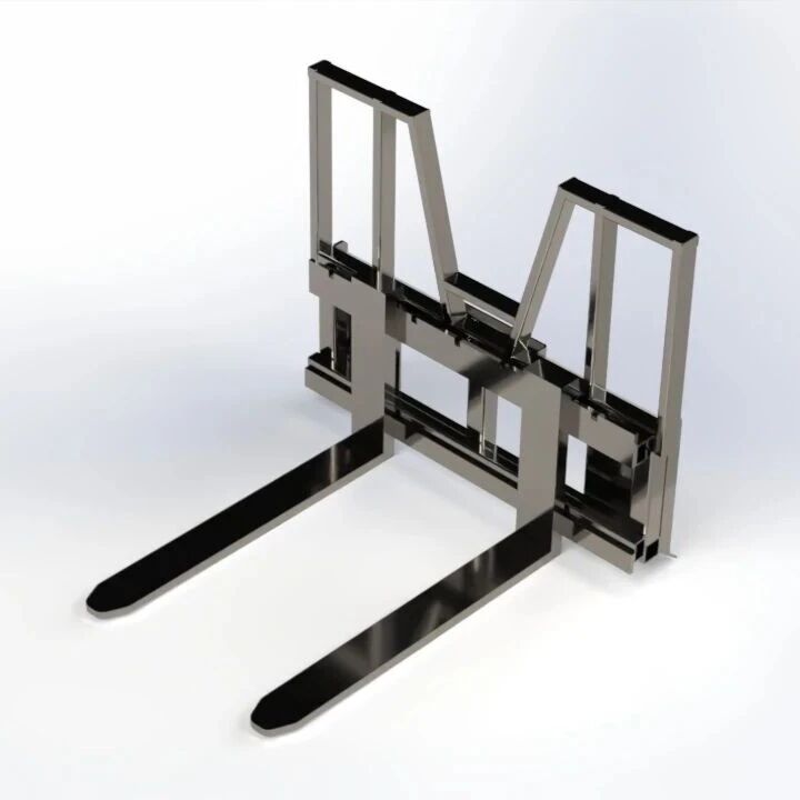 【工程机械】Skid Steer Forklift叉车货叉结构3D图纸 igs格式