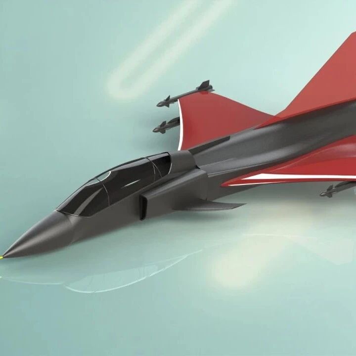 【飞行模型】Jet Airplane喷气式飞机简易造型3D图纸 igs格式