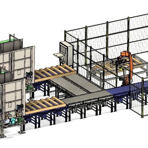 【非标数模】Robot Pallet Inspection机器人托盘检测输送机3D数模图纸
