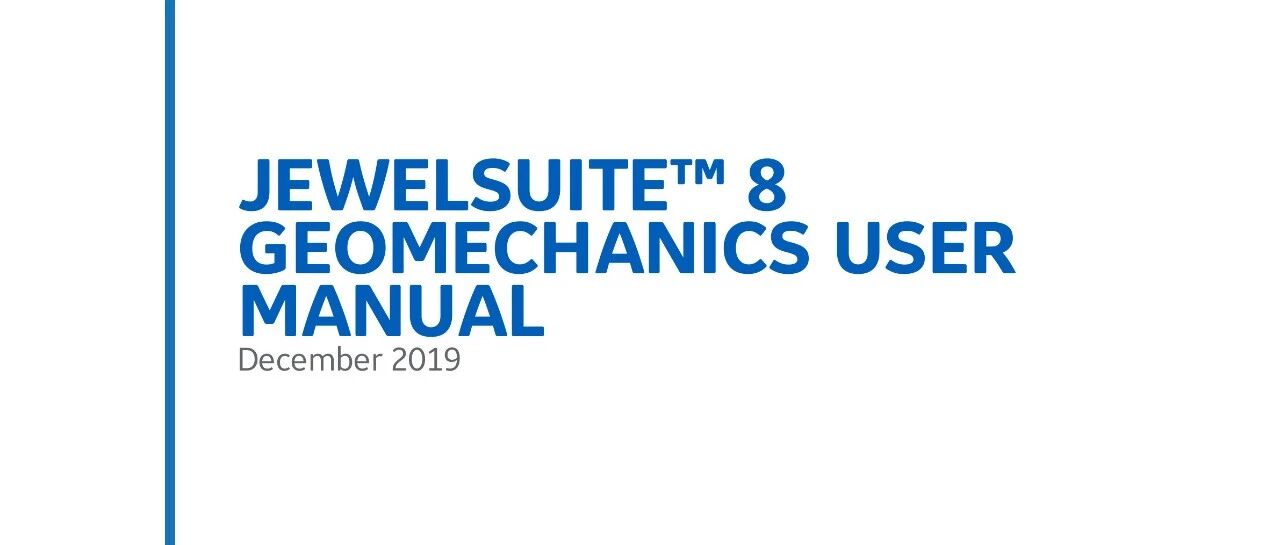 JEWELSUITE GEOMECHANICS User Manual
