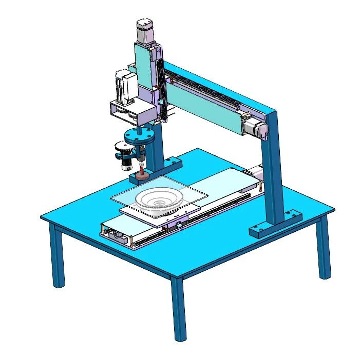 【非标数模】玻璃数控磨边机3D数模图纸 Solidworks23设计
