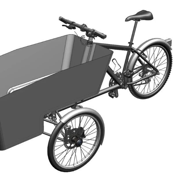 【其他车型】Tilting tricycle反向三轮自行车3D数模图纸 STP格式