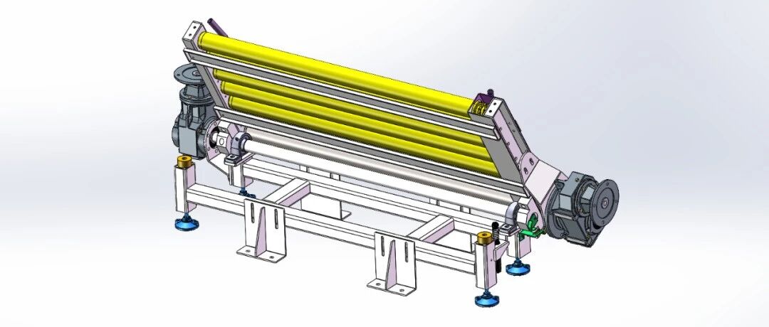 【非标数模】电动翻转滚筒线3D数模图纸 Solidworks22设计