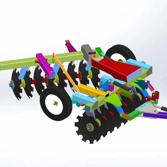 【工程机械】ROAD HARROW道路耙3D数模图纸 STEP格式