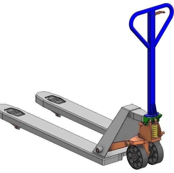 【工程机械】Pallet Truck托盘车3D数模图纸 X_T格式 附平面工程图