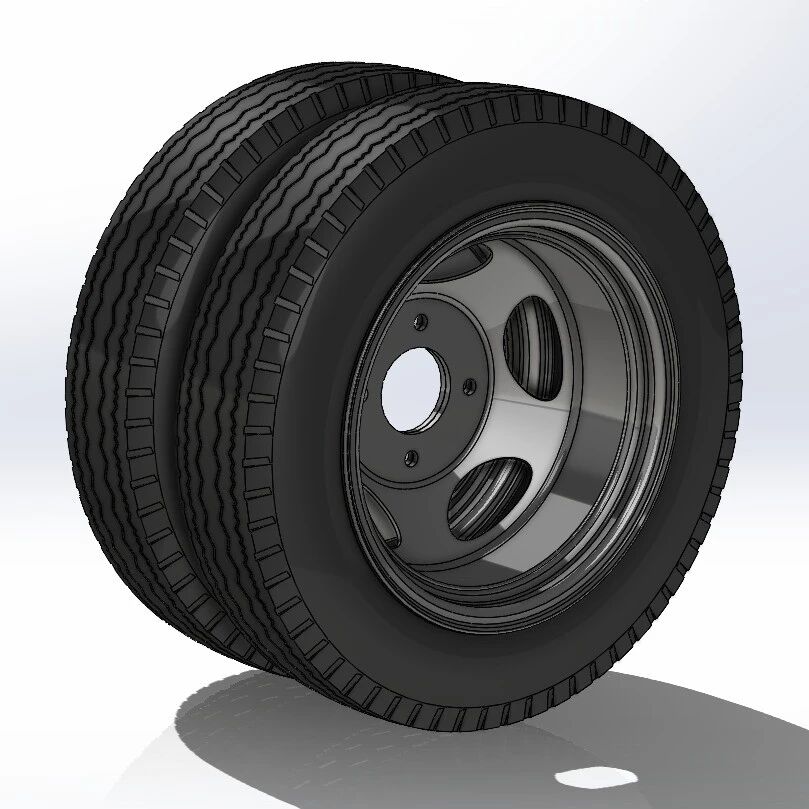 【工程机械】R12轮毂轮胎3D数模图纸 Solidworks设计