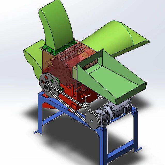 【农业机械】多功能铡草粉碎揉丝机3D数模图纸 Solidworks20设计