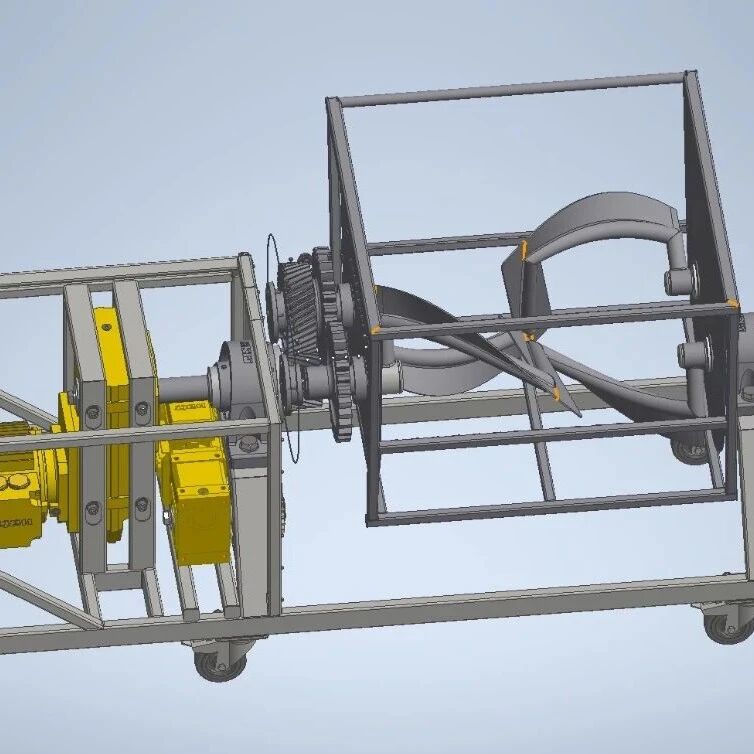 【工程机械】自动翻拌和面机3D数模图纸 STP格式