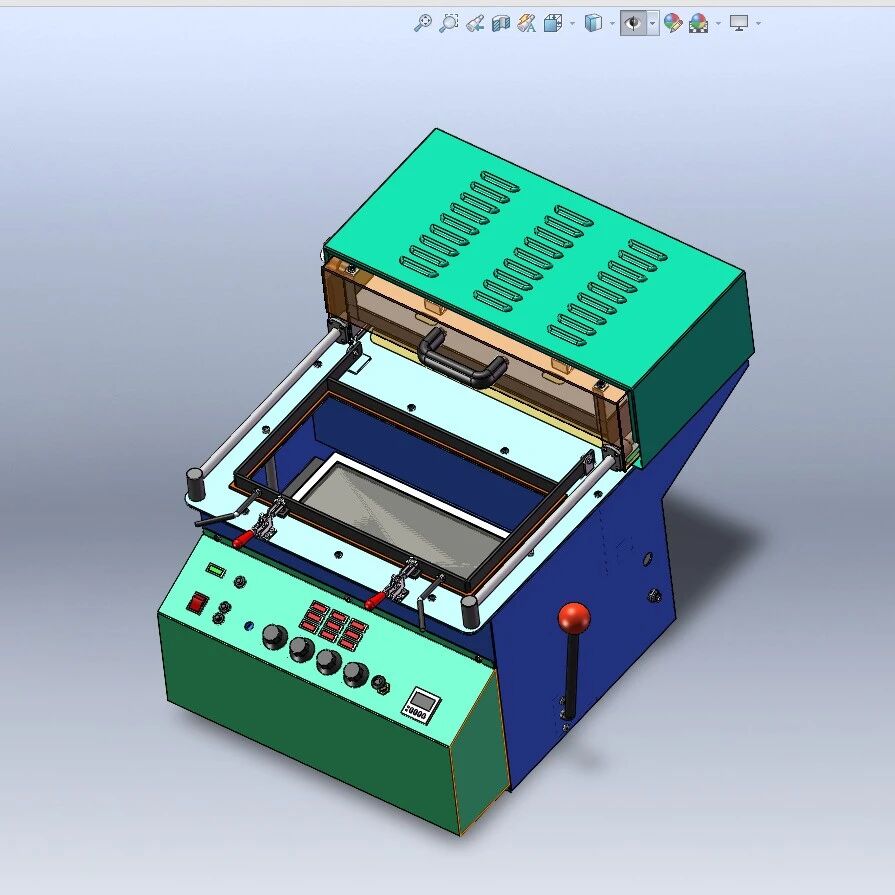 【非标数模】400吸塑成形机3D数模图纸 Solidworks18设计