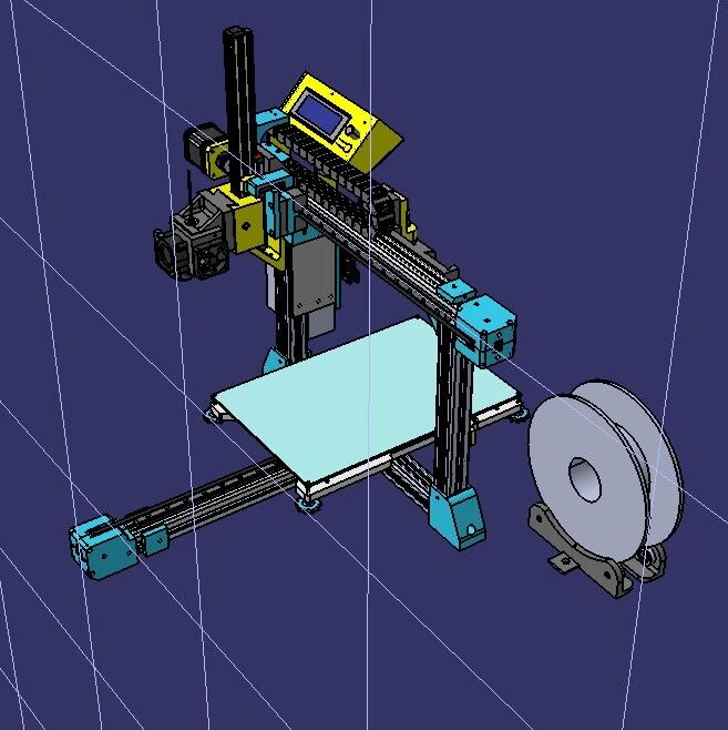 【工程机械】GueschHybride混合式3D打印机3D图纸 STEP格式