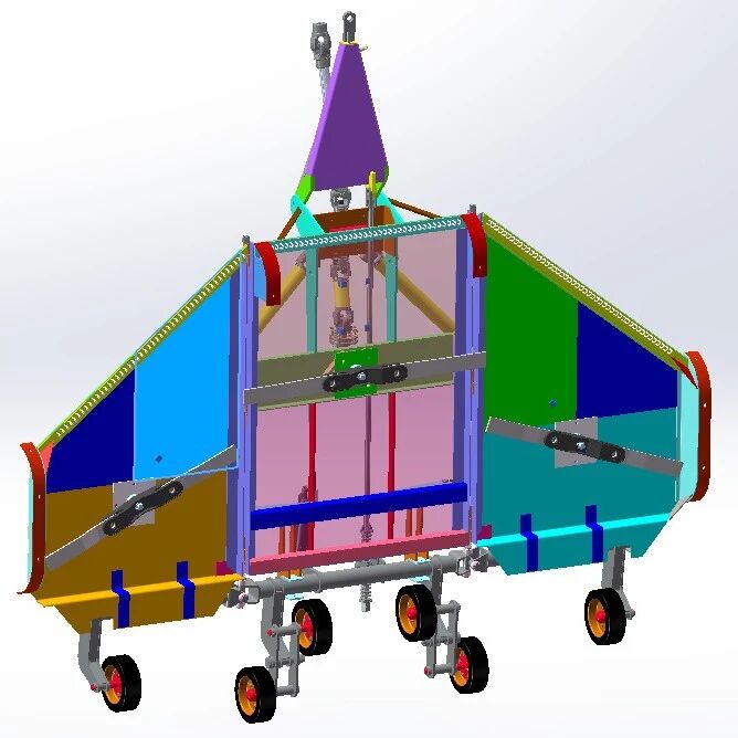 【农业机械】折叠式牵引割灌机3D数模图纸 STEP格式