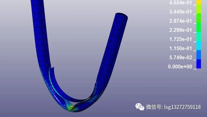 案例：LSDYNA用刚性冲头折弯管（难点：质量点及连接）