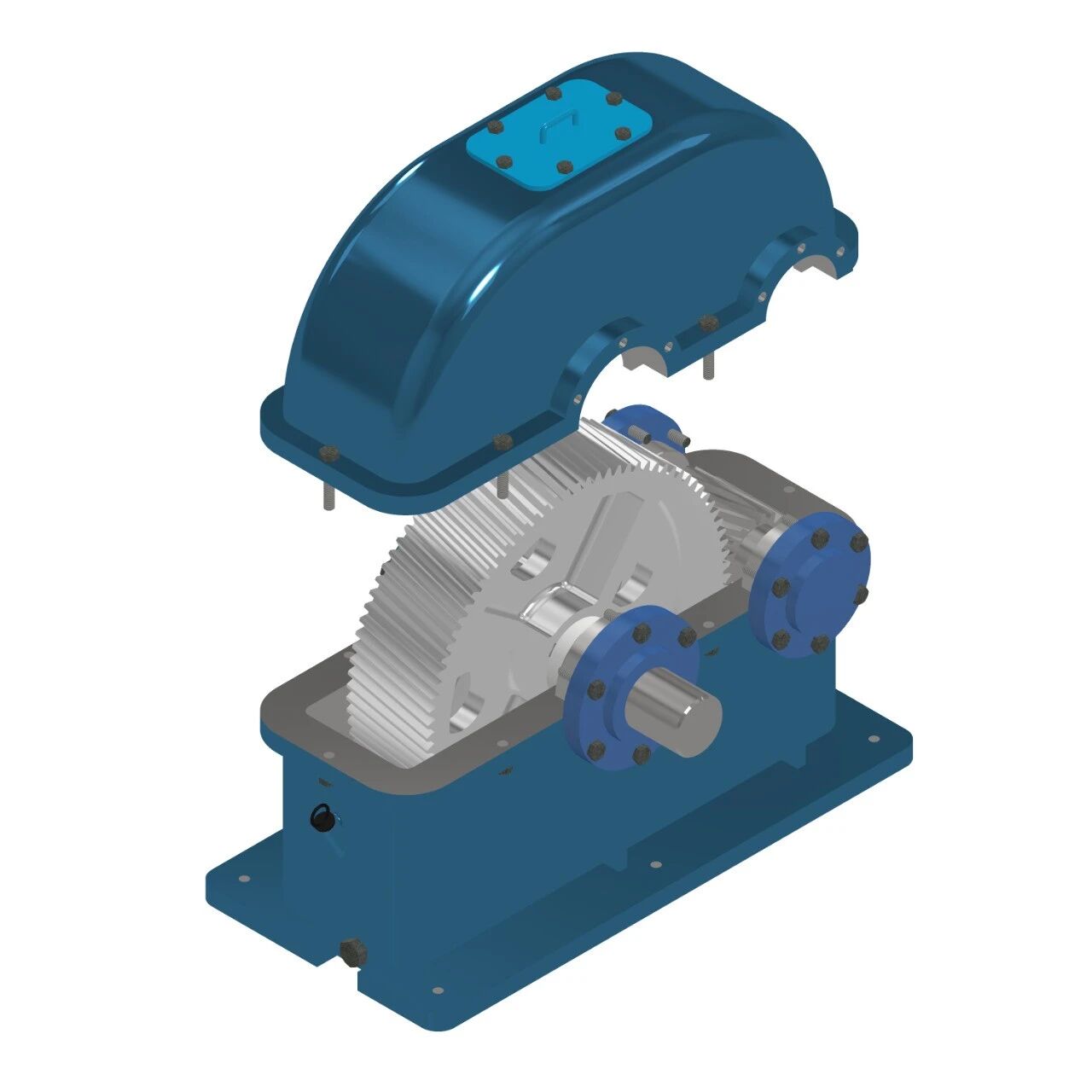 【差减变速器】gear-box一级斜齿轮齿轮箱3D数模图纸 INVENTOR设计 附平面工程图