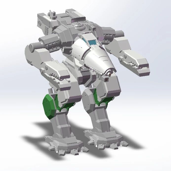 【机器人】Cancer Mech.巨蟹机甲造型3D图纸 STEP格式